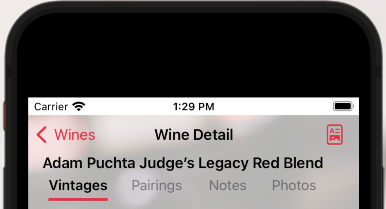 wine detail selector